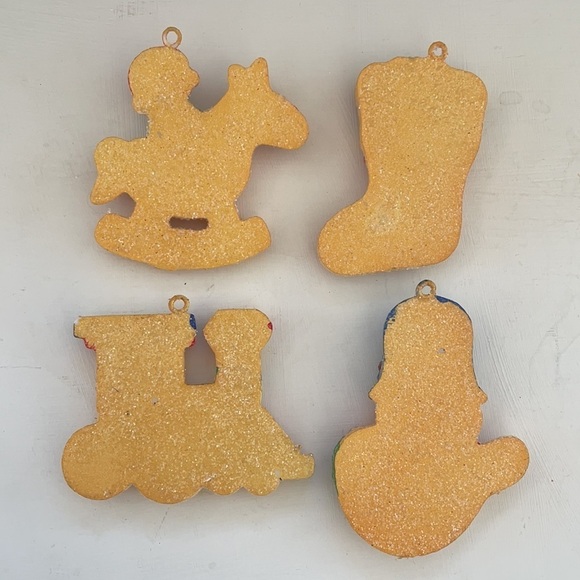 Set of 4 Four Sugared Christmas Tree Ornaments - Picture 2 of 9